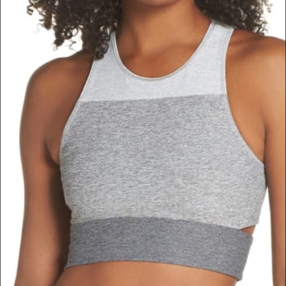 Outdoor Voices Tri-Tone Slashback Crop Top